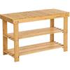 SONGMICS Panca Scarpiera a 3 Livelli, Scaffale per Scarpe, Mobile Portaoggetti, 70 x 28 x 45 cm, ideale per Ingresso, Bagno, Soggiorno e Corridoio LBS04N
