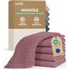 Laleni Mussole Neonato 70x70cm Set da 5 - Asciugamani in Cotone Morbido per Pelli Sensibili - Lavette Extra Assorbenti, Quadrati Rosa
