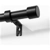 Joydeco Set di aste per tende regolabili, colore nero, 76-236 cm, asta decorativa con tappo in alluminio, per doccia, camera da letto, soggiorno DEY2A