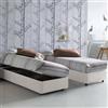 Talamo Italia Letto Singolo Melissa, Letto Contenitore con Rivestimento in Tessuto, 100% Made in Italy, Apertura Laterale, Adatto per Materasso Cm 80x190, Bianco