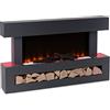 Klarstein Deko Kamin mit LED-Flammen, Elektro Kamin mit Heizung, 2000W Elektrischer Kamin, Sparsamer Kamin Elektrisch, Wandkamin mit Fernbedienung & Timer, Elektrische Kamine mit MDF-Gehäuse