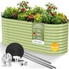 HOFGARTEN 200x80x78 cm Orto Rialzato da Esterno Grande - Letto da Giardino Salva Schiena - Cassone per Aiuola in Acciaio Zincato con Fondo Aperto - Inossidabile & Durevole - Kit Fioriera (Verde)