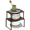 Furinno RAVEL Organizzatore Da Piano Cucina Set Da 2, Ripiani Da Banco, Organizer Cucina Estensibile Impilabile, Porta Spezie, Dispensa, Angolo Caffè, Pino Ambra