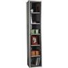 Composad | Libreria Alta della Linea DISEGNO Con 1 Anta in Vetro e 5 Ripiani Regolabili, Scaffale Colonna, (LxAxP) 44x217,50x35,70 cm, Colore Grigio Cemento, Studio, Soggiorno, Made in Italy