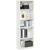 Furinno Gehry Libreria a 5 ripiani, scaffale con ripiani regolabili, Bianco