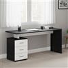 Dmora - Scrivania Siro, Scrittoio lineare, Scrivania ufficio multiuso, Scrivania salvaspazio multi posizione, 160x60h75 cm, Bianco e Ardesia