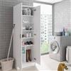 Dmora - Armadio multiuso 2 ante Portsmouth, Mobile ausiliario, Guardaroba porta scarpe moderno, Scarpiera verticale, 59x37h180 cm, Bianco