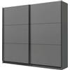 Dmora Guardaroba Grande Kashike 217x210h cm Nero Antracite 8 Ripiani Appendiabiti, Armadio Camera da Letto 2 Ante