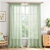 MRTREES Tende per Interni Voile Verde Salvia Tende Soggiorno 2 Pezzi per Binario con Fascia Arricciatenda 140cm Larghezza x 260cm Altezza, Tenda per Camera da Letto Trasparente Moderna ed Elegante