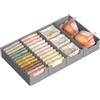 SONGMICS Set di 4 Organizer Cassetti, per Cassettiere HEMNES e MALM di IKEA, senza Separatori, Organizzatori per Biancheria Intima Pieghevole, 40 x 16 x 10 cm, Grigio Tortora RUS012G01