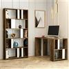 Dmora - Scrivania Mirach, Scrittoio multiuso, Tavolo per ufficio porta PC, Piano di lavoro, 120x60h75 cm, Noce e Bianco
