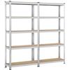 Yaheetech Scaffale x 2 Metallo con 5 Ripiani Regolabili 180x90x30 cm