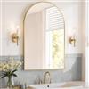 SONGMICS Specchio Bagno, Specchio da Parete, ad Arco, Cornice in Alluminio, 91 x 61 cm, Pellicola di Sicurezza, Facile da Montare, Soggiorno Camera da Letto, Oro Pallido LWM011AB01