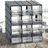 Dmora - Armadio Multiuso 2 Ante Tienen, Armadietto Porta minuteria, Mobile per contenitori portautensili, 100% Made in Italy, 19x15h23 cm, Antracite, 12 cassetti