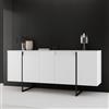 Dmora - Credenza Betel, Buffet da soggiorno, Madia da salotto, Dispensa da cucina, 160x35h80 cm, Bianco e Nero