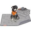 Feandrea Tappeti per Addestramento per Cani Riutilizzabili, 2 Pezzi, Lavabili, 91 x 86 cm, M, Impermeabili, Antiscivolo, Assorbenti, Cani, Gatti, Conigli, Grigio Tortora PTD002G01