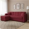 Dmora Divano Letto con Penisola Fernando 150x227 cm Nero Contenitore di Apertura Click-clack, Reversibile