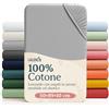 Laleni Lenzuolo Jersey 50x89 cm per Babybay 2 Pezzi - Certificato OEKO-TEX - Lenzuolo per Culla 100% Cotone - Lenzuolo per Lettino - Biancheria Letto Bambino Grigio