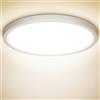 NIBSHOOM Plafoniera LED Soffitto, Lampadario Soffitto 18W, 4000K Lampada Luce Moderna per Camera da Letto, Bagno, Cucina, Soggiorno, Ufficio, Balcone, 1800LM, Bianco Naturale, Ø22cm