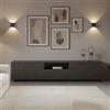 Dmora - Mobile porta TV Paul, Credenza bassa da soggiorno, Base porta televisione, 100% Made in Italy, cm 220x43h46, Ardesia