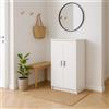 Dmora - Armadio Multifunzione a Due Ante con Sei Ripiani, Colore Bianco, cm 55 x 36 x h108