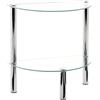 HAKU Tavolino semicircolare in metallo cromato, tavolino da salotto con piano in vetro di sicurezza - Dimensioni: L 45 cm x A 47 cm x P 22 cm, Stile: Moderno