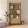 Dmora - Libreria Acasta, Scaffale da ufficio, Mobile portalibri, Biblioteca, 90x34 h180 cm, Quercia