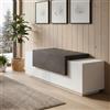 Dmora - Mobile da ingresso Mirco, Entratina moderna multifunzione, Armadietto multiuso per atrio, 100% Made in Italy, cm 120x45h46, Bianco lucido e Ardesia