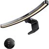 Quntis USB Lampada Monitor Curvo da 45CM con Controllo a Sfioramento e Telecomando, Luce Monitor con Oscuramento Automatico per la Cura Degli Occhi, Luce Anti-Blu, Antiriflesso, Salvaspazio