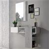 Dmora Mobile da Ingresso Baffin 31.2x100x75h cm Grigio Cemento Specchio Incluso un Ripiano, Appendiabiti