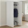 Dmora Armadio Guardaroba Ante battenti con Due Ripiani Interni e Barra Appendiabiti, Colore Bianco, cm 77 x 175 x 49, 3