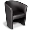 Dmora - Poltrona Abrera, Poltrona Moderna con Rivestimento in Ecopelle, Seduta da Soggiorno di design, Cm 64x63h78, Nera