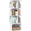 VASAGLE CUSTOS Collezione - Libreria Scaffale Girevole a 360° a 4 Ripiani, Scaffale Portaoggetti, Scomparti Aperti, 40 x 40 x 124,6 cm, per Camera da Letto Soggiorno Studio, Bianco Nuvola LBC471WB01