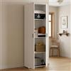 Dmora - Armadio multiuso 2 ante Serro, Mobile multifunzione, Guardaroba porta scarpe, 61x35h190 cm, Bianco