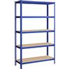 SONGMICS Scaffalatura a 5 Ripiani, Scaffale in Acciaio, Montaggio Senza Viti, Utensili, Strumenti in Garage, Magazzino, Ripostiglio, Portante 750 kg, 60 x 120 x 200 cm, Blu GLR060Q01