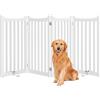 Yaheetech Cancelletto per Cani Pieghevole di Sicurezza in Legno 4 Pannelli 201,5 cm × 90,5 cm Interno Barriera Protettiva con Piedi Antiscivoli Scale Porta Bianco