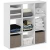 Furinno Pelli Mensola Portaoggetti Cubica Multiuso per vestiti e armadi, 9-Cubo, Bianco