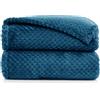 DecoKing Coperta Plaid Pile 150x200 cm per Letto una Piazza e Mezza Calda Accogliente e Spessa in Morbido Velluto Stile Scandinavo Per Letto Divano Sedia Tutte le Stagioni Blu Scuro Henry