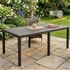 Dmora - Tavolo da esterno Roma, Ripiano rettangolare allungabile da pranzo, Tavolo da giardino estensibile effetto rattan, 100% Made in Italy, 150/220x90h72 cm, Antracite