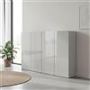 Dmora - Scarpiera Uitenhage, Mobile portascarpe, Armadio da ingresso multiuso, Mobiletto per calzature, Made in Italy, 160x34h115 cm, Grigio