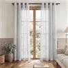 PONY DANCE Tende Semitrasparenti per Salotto Eleganti Effetto Lino Tende Camera da Letto Curtains Cameretta Bambini con Anelli 2 Pezzi L 132 x A 210 CM, Grigio Chiaro