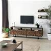 Dmora - Mobile porta TV Novastra, Credenza da soggiorno, Armadio basso per TV, Base parete attrezzata, 170x30h40 cm, Noce