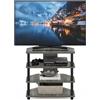 Furinno Turn-N-Tube Mobile TV a 4 ripiani, facile da montare, Grigio/Nero