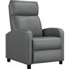 Yaheetech Poltrona Relax Reclinabile Regolabile Divano Monoposto con Poggiapiedi da Soggiorno Camera da Letto 61,5 cm × 87 cm × 99 cm Grigio/Similpelle