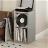 Furinno CUBICLE Mobile per Giradischi con Raccoglitore per Vinili, 2-Cube 1.2 Extra Spesso Raccoglitore per Dischi in Vinile, Scaffale Multimediale Aperto sul Retro per CD DVD Dischi, Grigio Chiaro