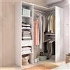 Dmora - Guardaroba grande Biaina, Mobile camera da letto, Cabina armadio portabiti, Armadio appendiabiti aperto ad angolo, 98x42 h187 cm, Bianco