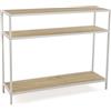 VERSA Berlin Consolle Ingresso, Tavolo Consolle, Tavolino Ingresso, Tavolo Salotto, con ripiano Inferiore, Misure (A x L x l) 80 x 30 x 100 cm, Legno e Metallo, Colore Marrone e Bianco