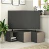 Dmora - Mobile porta TV Alya, Credenza da soggiorno, Armadio basso per TV, Base parete attrezzata, 90x92h32 cm, Antracite e Beige