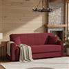 Dmora - Divano letto 3 posti Pinto, Divano letto contenitore lineare, Sofà da soggiorno in tessuto imbottito con apertura click-clack, 212x80h87 cm, Rosso
