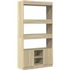 vidaXL Credenza Rovere Sonoma in Legno Multistrato 92x33x180 cm, Libreria Moderna con Ante Portaoggetti